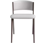 Chaise de salle à manger moderne LeisureMod Aspen en cuir PU - Chaise d'appoint ergonomique à dossier incurvé avec pieds en métal noir mat ultra résistants