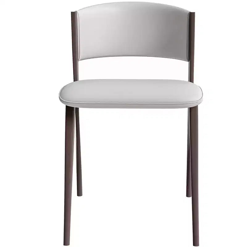 Chaise de salle à manger moderne LeisureMod Aspen en cuir PU - Chaise d'appoint ergonomique à dossier incurvé avec pieds en métal noir mat ultra résistants