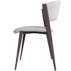 Chaise de salle à manger moderne LeisureMod Aspen en cuir PU - Chaise d'appoint ergonomique à dossier incurvé avec pieds en métal noir mat ultra résistants