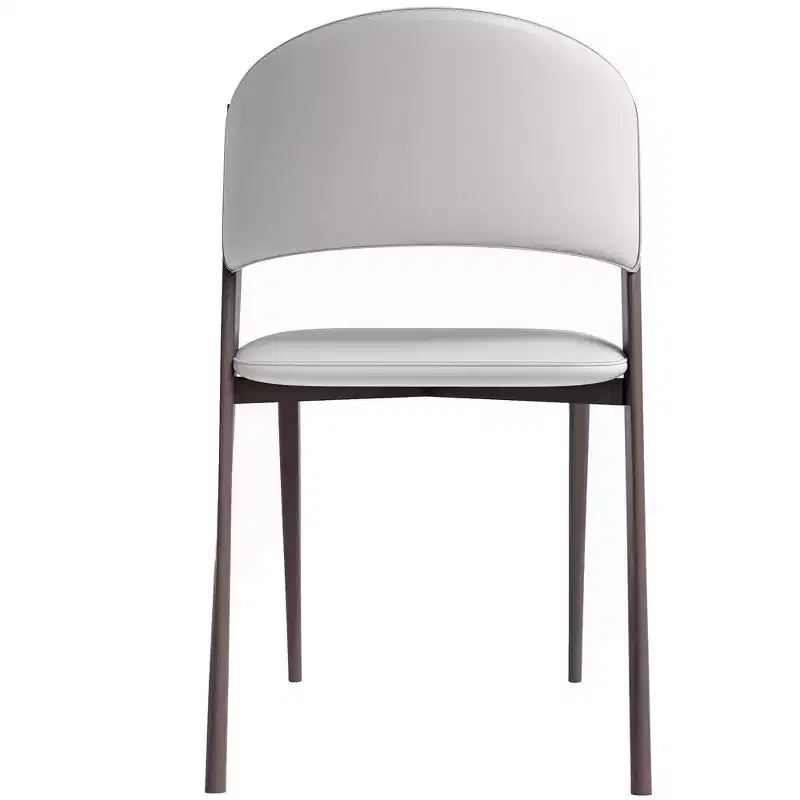 Chaise de salle à manger moderne LeisureMod Aspen en cuir PU - Chaise d'appoint ergonomique à dossier incurvé avec pieds en métal noir mat ultra résistants