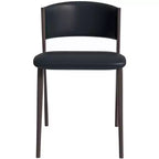 Chaise de salle à manger moderne LeisureMod Aspen en cuir PU - Chaise d'appoint ergonomique à dossier incurvé avec pieds en métal noir mat ultra résistants