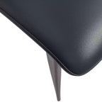 Chaise de salle à manger moderne LeisureMod Aspen en cuir PU - Chaise d'appoint ergonomique à dossier incurvé avec pieds en métal noir mat ultra résistants