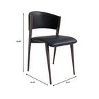 Chaise de salle à manger moderne LeisureMod Aspen en cuir PU - Chaise d'appoint ergonomique à dossier incurvé avec pieds en métal noir mat ultra résistants