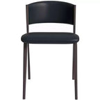 Chaise de salle à manger moderne LeisureMod Aspen en cuir PU - Chaise d'appoint ergonomique à dossier incurvé avec pieds en métal noir mat ultra résistants