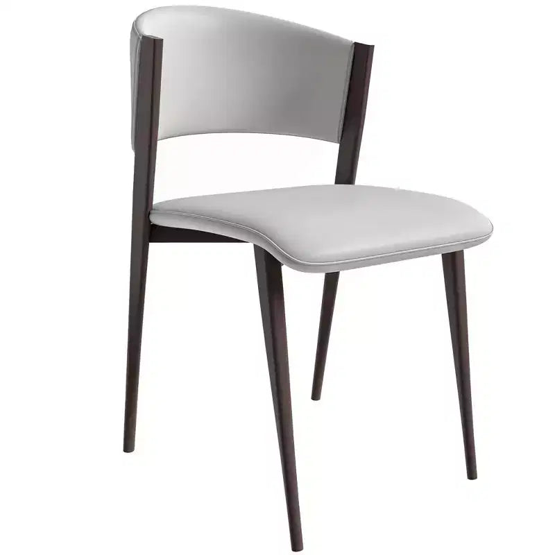Chaise de salle à manger moderne LeisureMod Aspen en cuir PU - Chaise d'appoint ergonomique à dossier incurvé avec pieds en métal noir mat ultra résistants