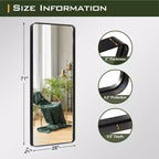 Miroir rectangulaire pleine longueur Dovelina à cadre métallique, miroir à poser, grand miroir