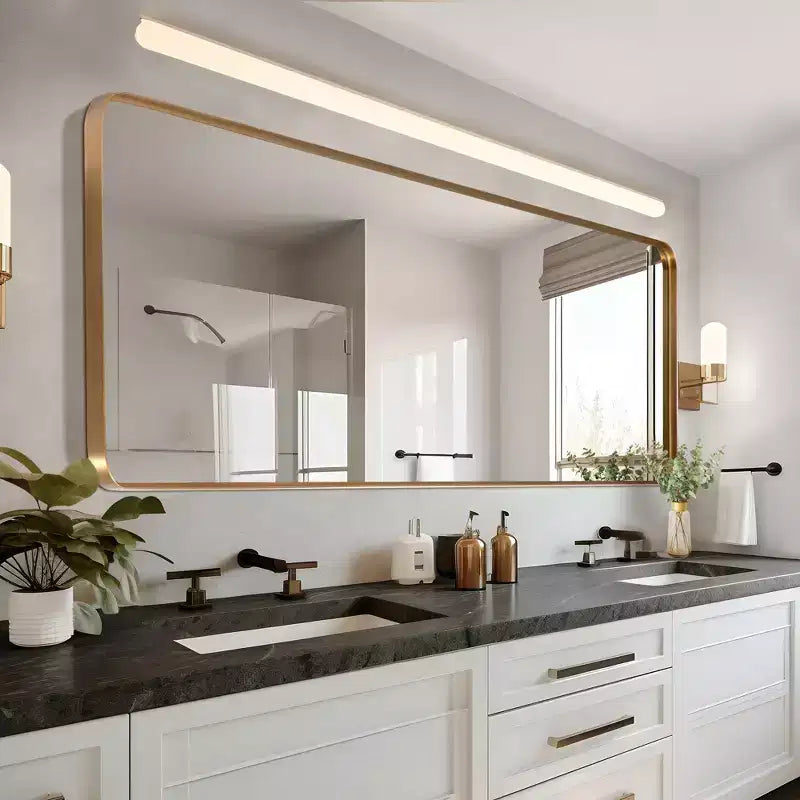 Miroir rectangulaire pleine longueur Dovelina à cadre métallique, miroir à poser, grand miroir