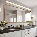 Miroir rectangulaire pleine longueur Dovelina à cadre métallique, miroir à poser, grand miroir