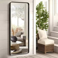 Miroir rectangulaire pleine longueur Dovelina à cadre métallique, miroir à poser, grand miroir