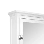 Teamson Home Madison Armoire de toilette murale en bois amovible avec porte miroir, blanc