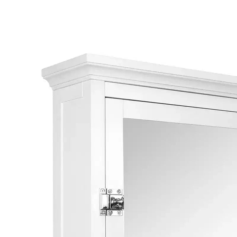 Teamson Home Madison Armoire de toilette murale en bois amovible avec porte miroir, blanc