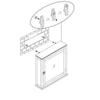 Teamson Home Madison Armoire de toilette murale en bois amovible avec porte miroir, blanc
