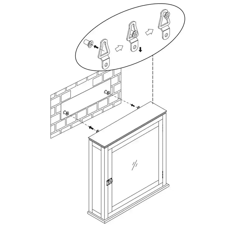 Teamson Home Madison Armoire de toilette murale en bois amovible avec porte miroir, blanc