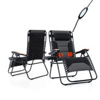 Fauteuil de relaxation zéro gravité XL surdimensionné rembourré avec accoudoirs plus larges et porte-gobelet réglable - N/A