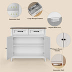 Buffet de cuisine avec 2 tiroirs, meuble de rangement, console de café, meuble d'entrée en bois avec placard à double porte