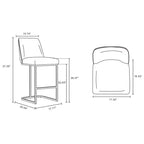 Tabouret de bar Serena en similicuir et métal, hauteur comptoir, par Manhattan Comfort