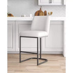 Tabouret de bar Serena en similicuir et métal, hauteur comptoir, par Manhattan Comfort