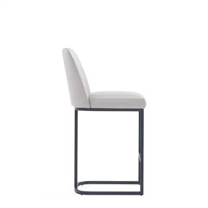 Tabouret de bar Serena en similicuir et métal, hauteur comptoir, par Manhattan Comfort