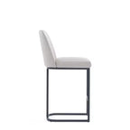 Tabouret de bar Serena en similicuir et métal, hauteur comptoir, par Manhattan Comfort