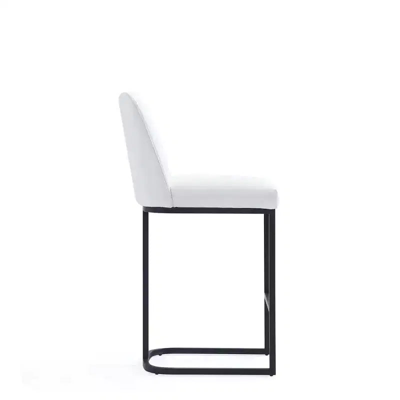 Tabouret de bar Serena en similicuir et métal, hauteur comptoir, par Manhattan Comfort