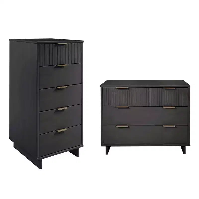 Ensemble de chambre à coucher Manhattan Comfort Granville (2 pièces) : commode étroite et commode