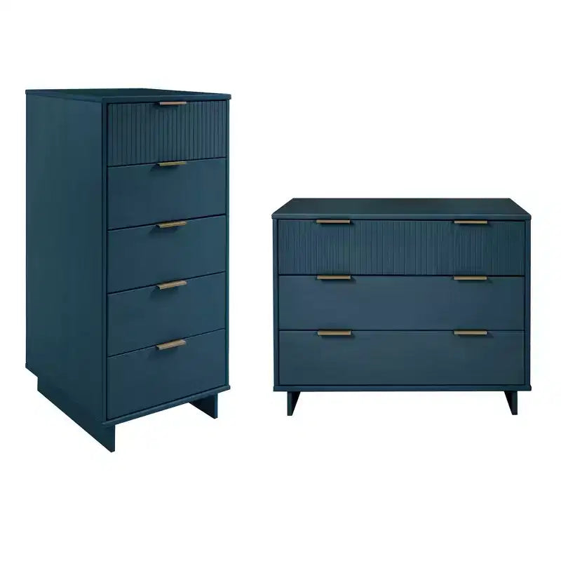 Ensemble de chambre à coucher Manhattan Comfort Granville (2 pièces) : commode étroite et commode