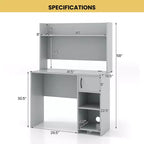 Bureau d'ordinateur Costway avec étagère, étagère réglable, bureau moderne avec support pour unité centrale et armoire à porte, 2 trous de gestion des câbles