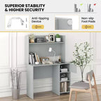 Bureau d'ordinateur Costway avec étagère, étagère réglable, bureau moderne avec support pour unité centrale et armoire à porte, 2 trous de gestion des câbles