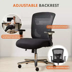 Chaise de bureau ergonomique en filet large JIONJOY | Noir