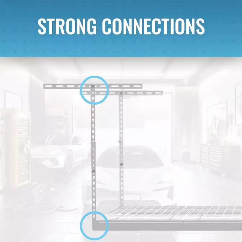 MonsterRax Étagère de rangement de garage suspendue 4' x 8' pouvant supporter jusqu'à 227 kg, blanche