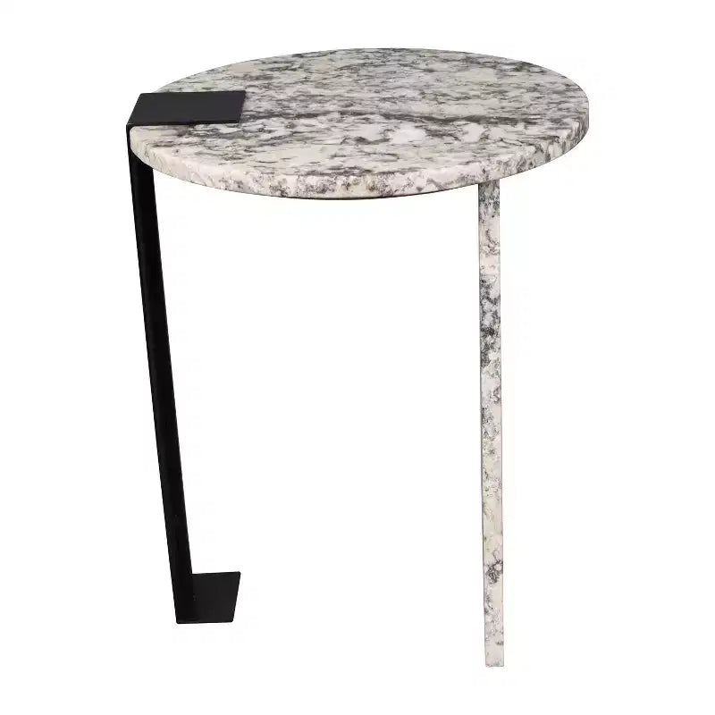 JONATHAN Y Lyra 20.66 Table d'appoint ronde contemporaine en marbre naturel/métal faite à la main