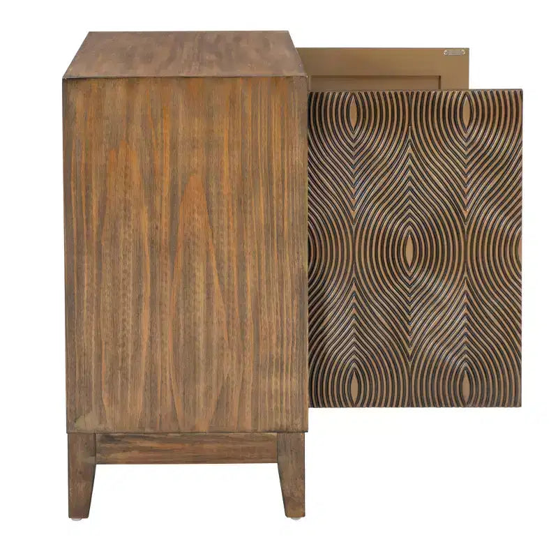 Meuble d'appoint Powell Buchanan en bois massif avec 2 portes et 2 étagères