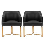 Manhattan Comfort Raya Lot de 2 Chaises de Salle à Manger Modernes Rembourrées en Similicuir