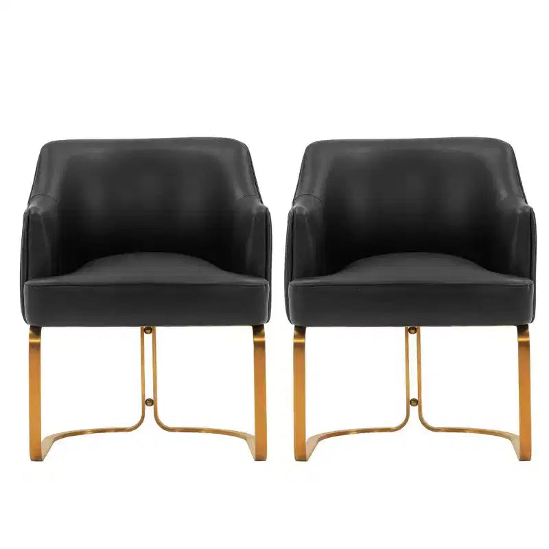Manhattan Comfort Raya Lot de 2 Chaises de Salle à Manger Modernes Rembourrées en Similicuir