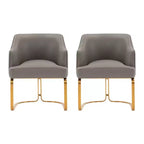 Manhattan Comfort Raya Lot de 2 Chaises de Salle à Manger Modernes Rembourrées en Similicuir