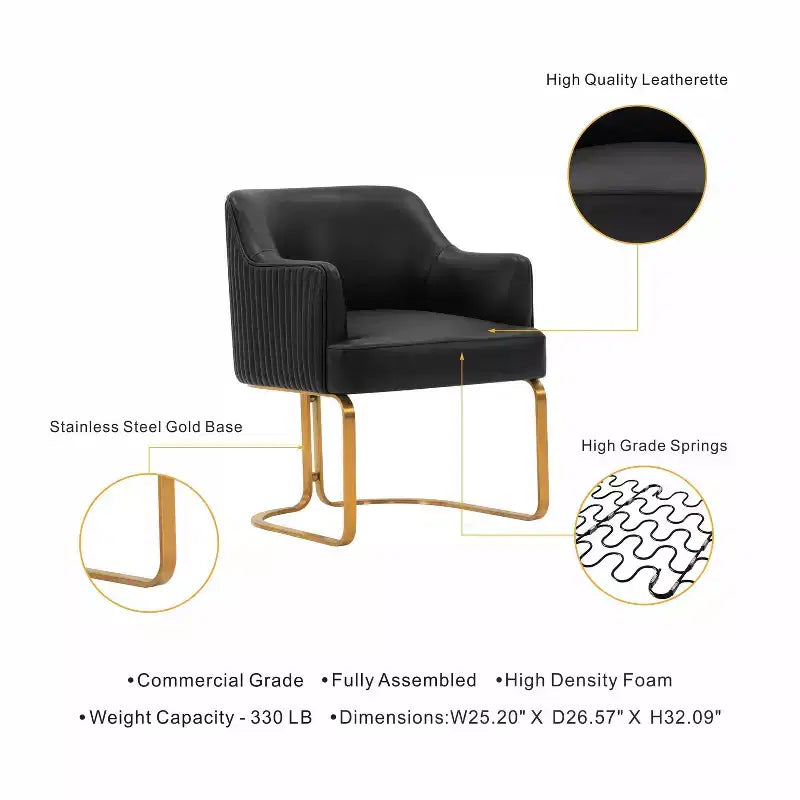 Manhattan Comfort Raya Lot de 2 Chaises de Salle à Manger Modernes Rembourrées en Similicuir