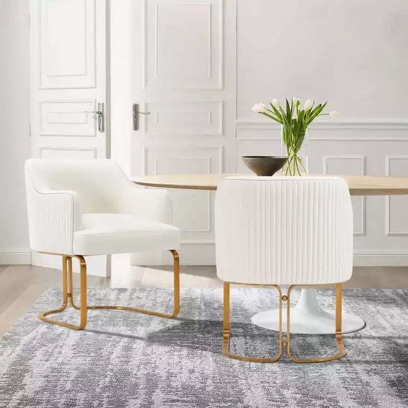 Manhattan Comfort Raya Lot de 2 Chaises de Salle à Manger Modernes Rembourrées en Similicuir