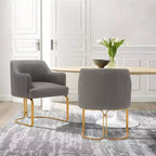 Manhattan Comfort Raya Lot de 2 Chaises de Salle à Manger Modernes Rembourrées en Similicuir
