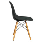 LeisureMod Cresco (Lot de 2) Chaises de salle à manger modernes en acrylique du milieu du siècle avec pieds Eiffel en bois  Chaises de cuisine et de salle à manger