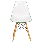 LeisureMod Cresco (Lot de 2) Chaises de salle à manger modernes en acrylique du milieu du siècle avec pieds Eiffel en bois  Chaises de cuisine et de salle à manger