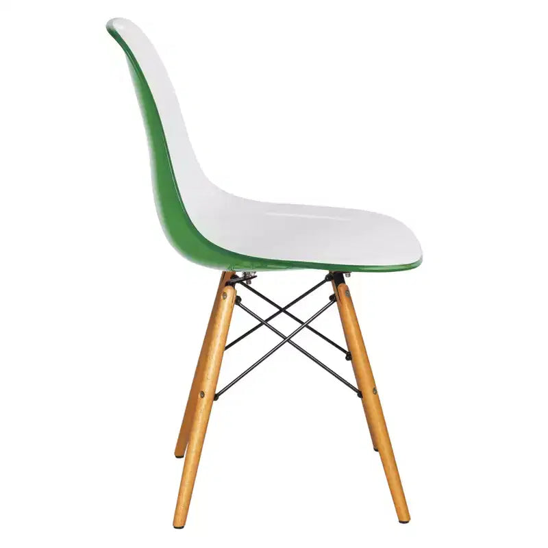 LeisureMod Cresco (Lot de 2) Chaises de salle à manger modernes en acrylique du milieu du siècle avec pieds Eiffel en bois  Chaises de cuisine et de salle à manger