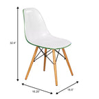 LeisureMod Cresco (Lot de 2) Chaises de salle à manger modernes en acrylique du milieu du siècle avec pieds Eiffel en bois  Chaises de cuisine et de salle à manger