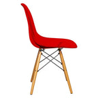 LeisureMod Cresco (Lot de 4) Chaises de salle à manger en acrylique de style moderne du milieu du siècle avec pieds Eiffel en bois Chaises de cuisine et de salle à manger