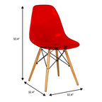 LeisureMod Cresco (Lot de 4) Chaises de salle à manger en acrylique de style moderne du milieu du siècle avec pieds Eiffel en bois Chaises de cuisine et de salle à manger