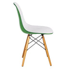 LeisureMod Cresco (Lot de 4) Chaises de salle à manger en acrylique de style moderne du milieu du siècle avec pieds Eiffel en bois Chaises de cuisine et de salle à manger