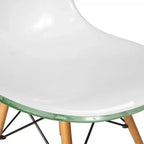 LeisureMod Cresco (Lot de 4) Chaises de salle à manger en acrylique de style moderne du milieu du siècle avec pieds Eiffel en bois Chaises de cuisine et de salle à manger