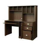 Bureau d'ordinateur à domicile avec huche, poste de travail avec tiroirs 4W - ModernLuxe