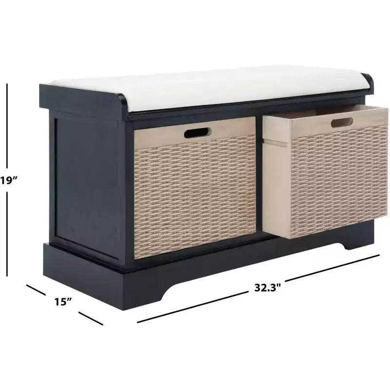 Banc rembourré Landers 2 tiroirs - BCH5702 - Safavieh