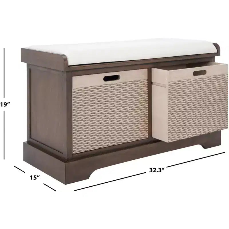Banc rembourré Landers 2 tiroirs - BCH5702 - Safavieh