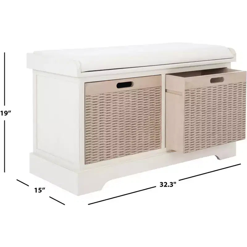 Banc rembourré Landers 2 tiroirs - BCH5702 - Safavieh